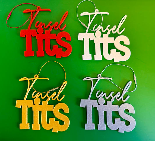 Tinsel Tits - Christmas Tree Ornament – Novelty Decoration | Funny Festive Tree Decor