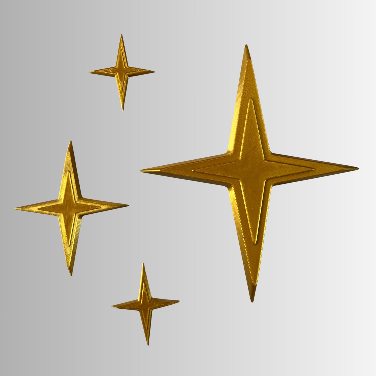 Retro Sparkle Wall Decor – Pack of 4 Mid-Century Kitsch Stars