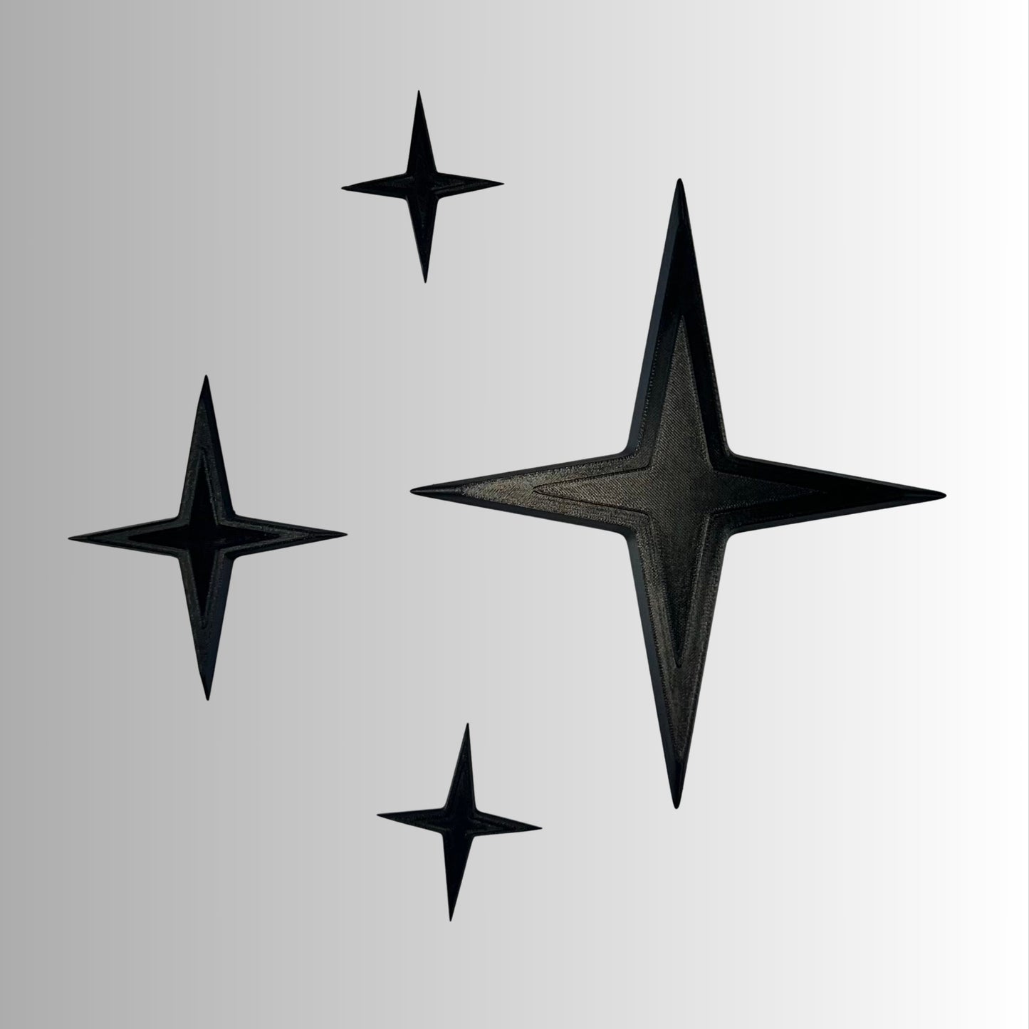 Retro Sparkle Wall Decor – Pack of 4 Mid-Century Kitsch Stars