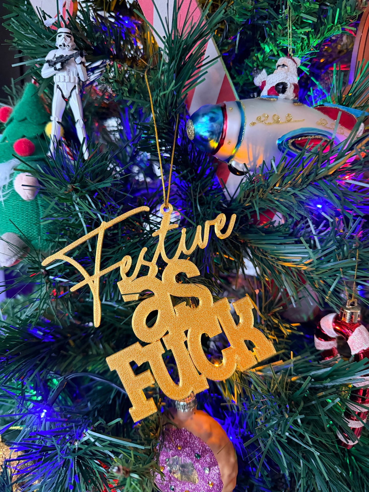 Festive AS FUCK - Christmas Tree Ornament –  Novelty Decoration | Funny Festive Tree Decor
