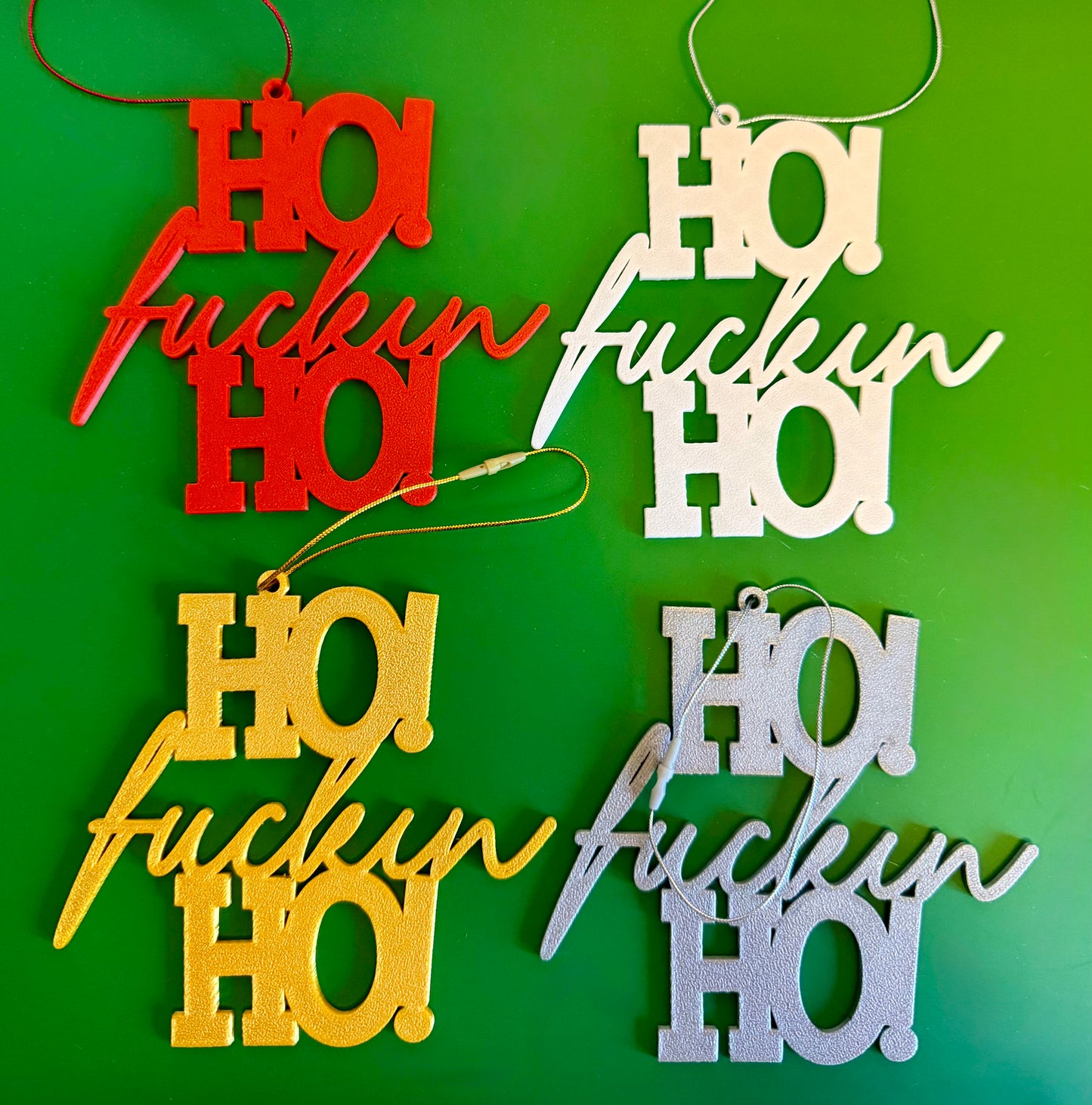 HO! fuckin HO! - Christmas Tree Ornament –  Novelty Decoration | Funny Festive Tree Decor
