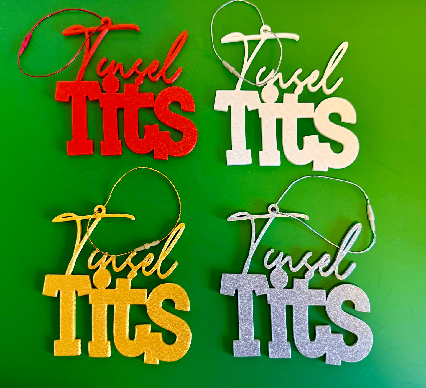 Tinsel Tits - Christmas Tree Ornament –  Novelty Decoration | Funny Festive Tree Decor